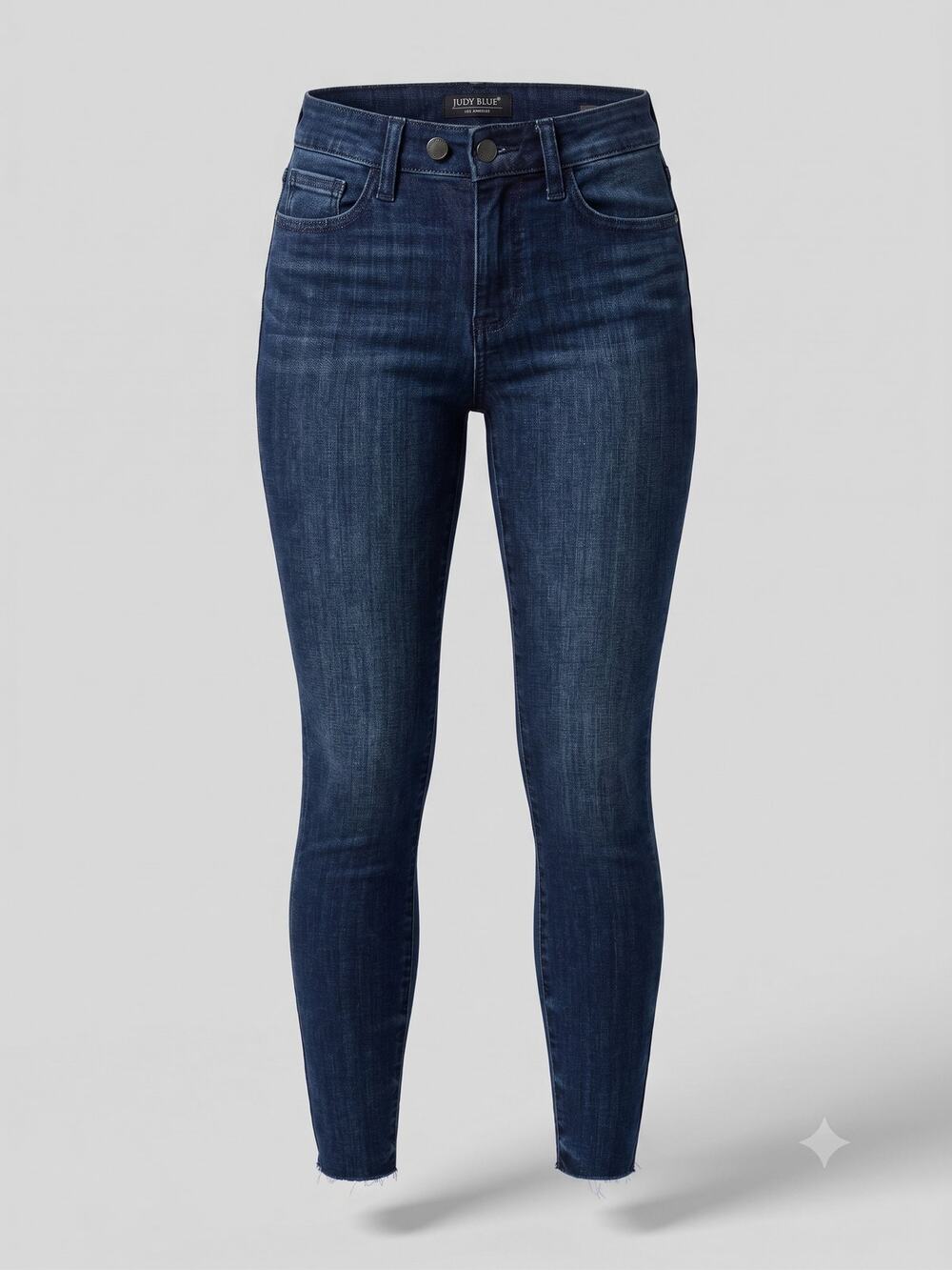Judy Blue Womens 26 Minimalist Staple Edgy Mid Rise Raw Hem Skinny Jeans Stretch - Picture 1 of 15